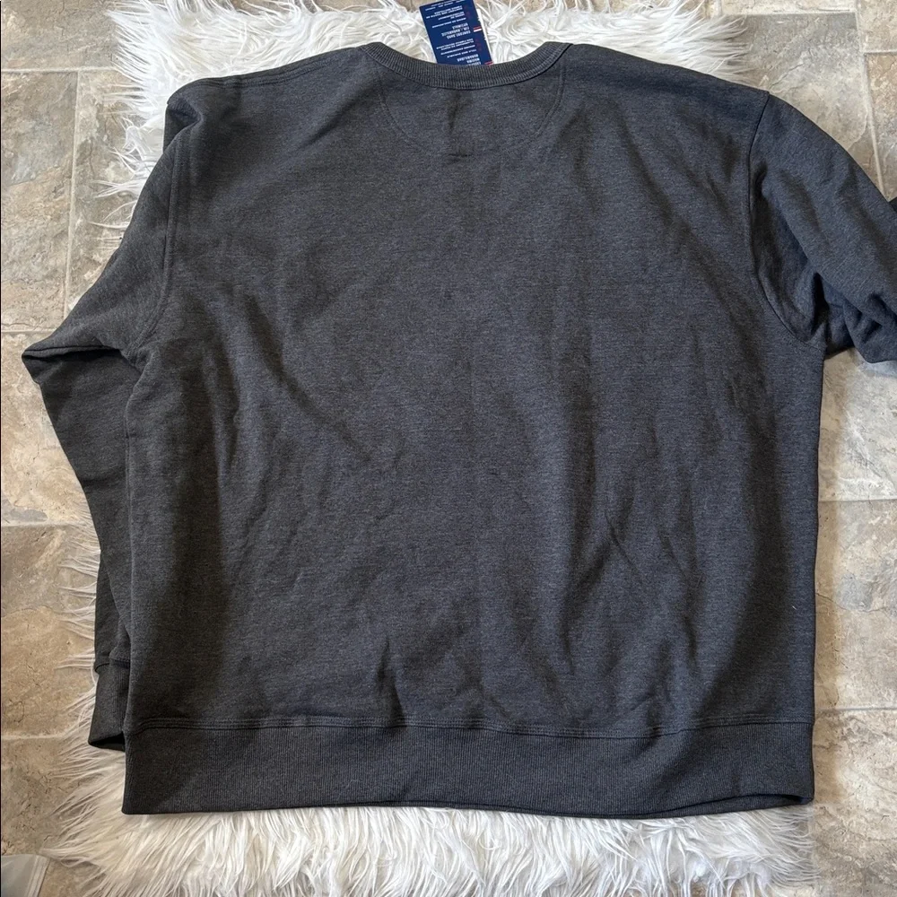 NWT Champion Power Blend Grey Graphic Long Sleeve Crewneck Size 2XL